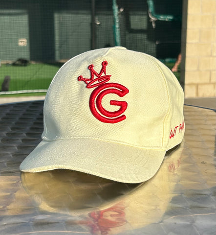 Red And Cream Crown Out Tha Way Cap