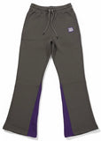 Gray Purple Flare Pants