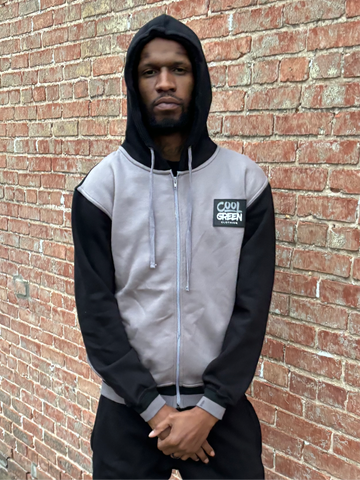 Gray Black Double Cross hoodie