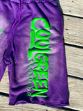 Center Stage Purple Slime Shorts