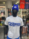 Gray Classic Distressed Roya Blue Logo Tee