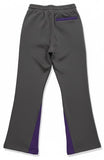 Gray Purple Flare Pants