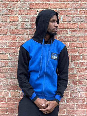 Royal Blue Black Double Cross hoodie