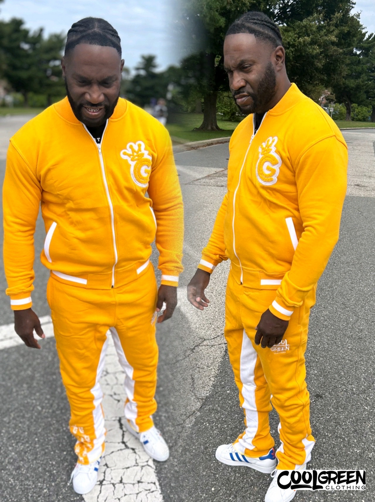 Gold sweatsuit hotsell